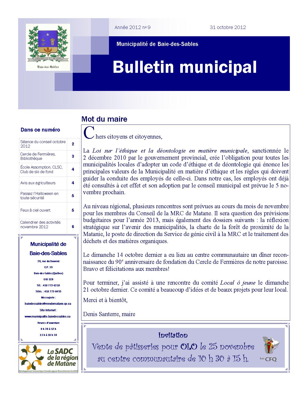Bulletin d'information municipale